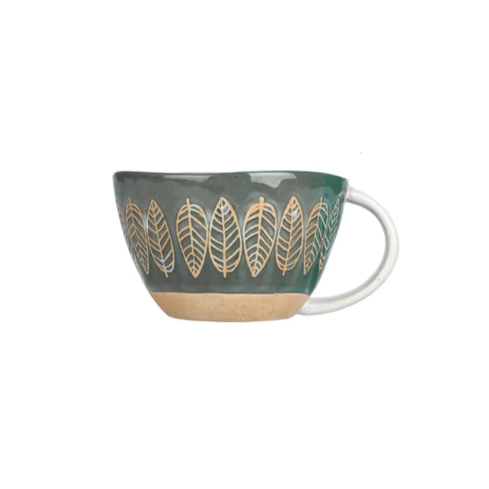 Hand-Painted Pottery Mugs