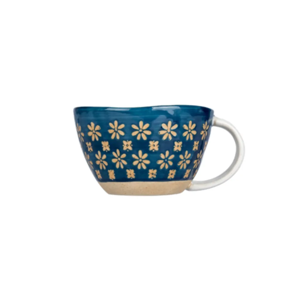Hand-Painted Pottery Mugs