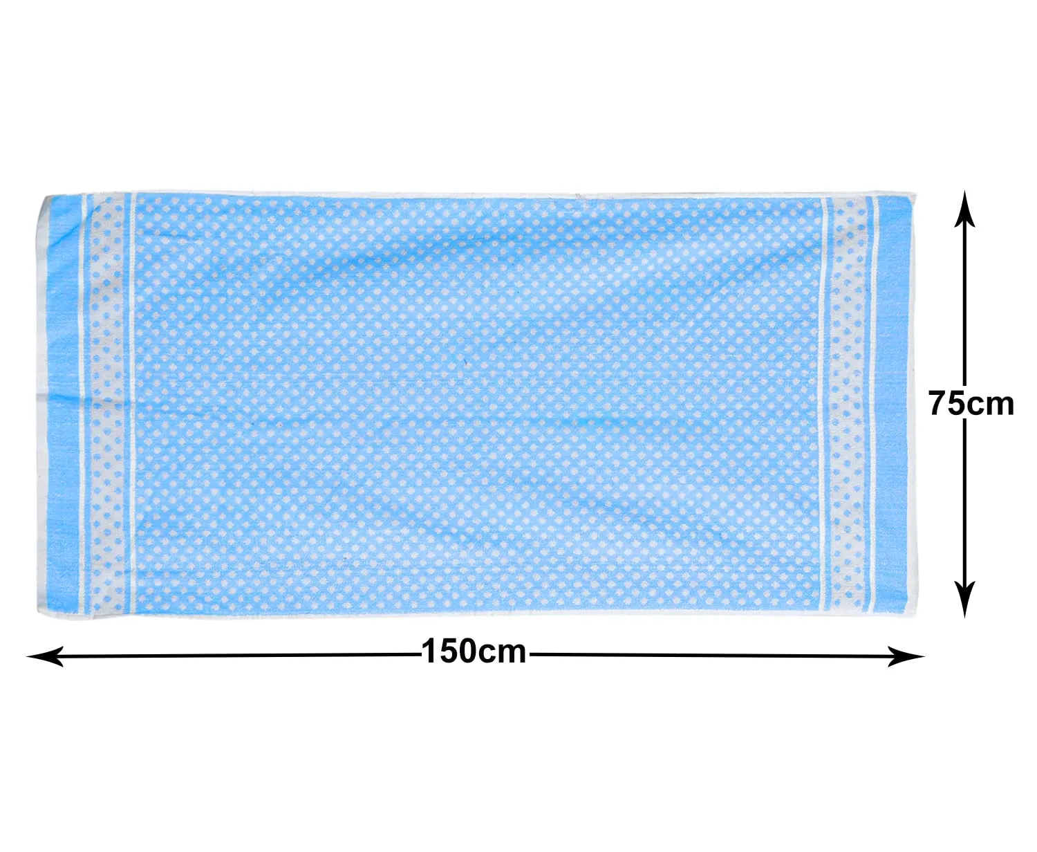 Heart HomeDot Printed Super Soft, Fluffy, and Absorbent, Cotton Bath Towel Perfect for Daily Use, 30"x60"- Pack of 4 (Orange & Sky Blue)