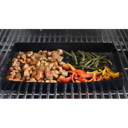 Heavy Duty Smoker BBQ Grill Basket 16.5" x 11.6" x 1.5" Non-Stick PTFE Wide Mesh