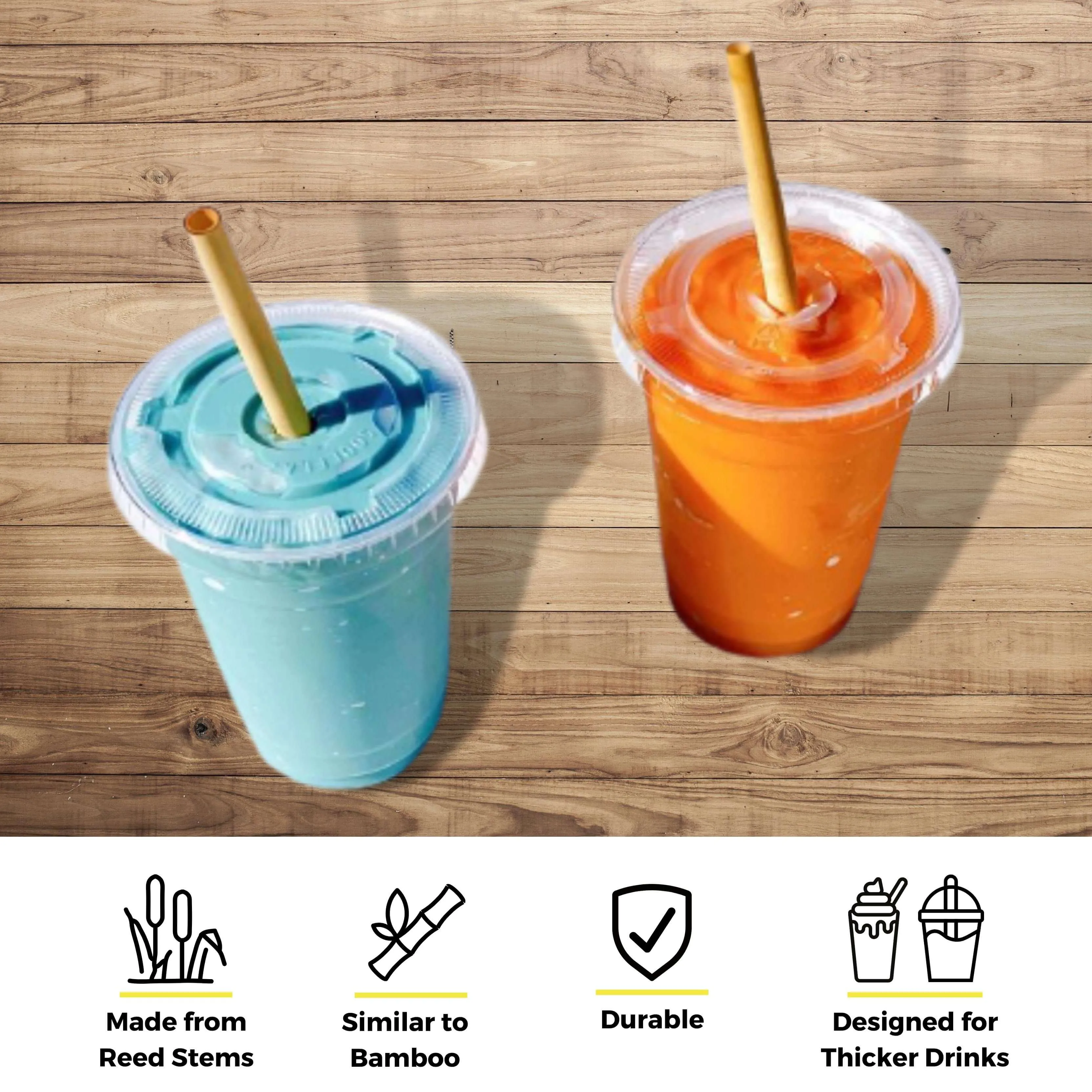 Holy City Straw Tall Reusable Reed Straws - 10 Pack