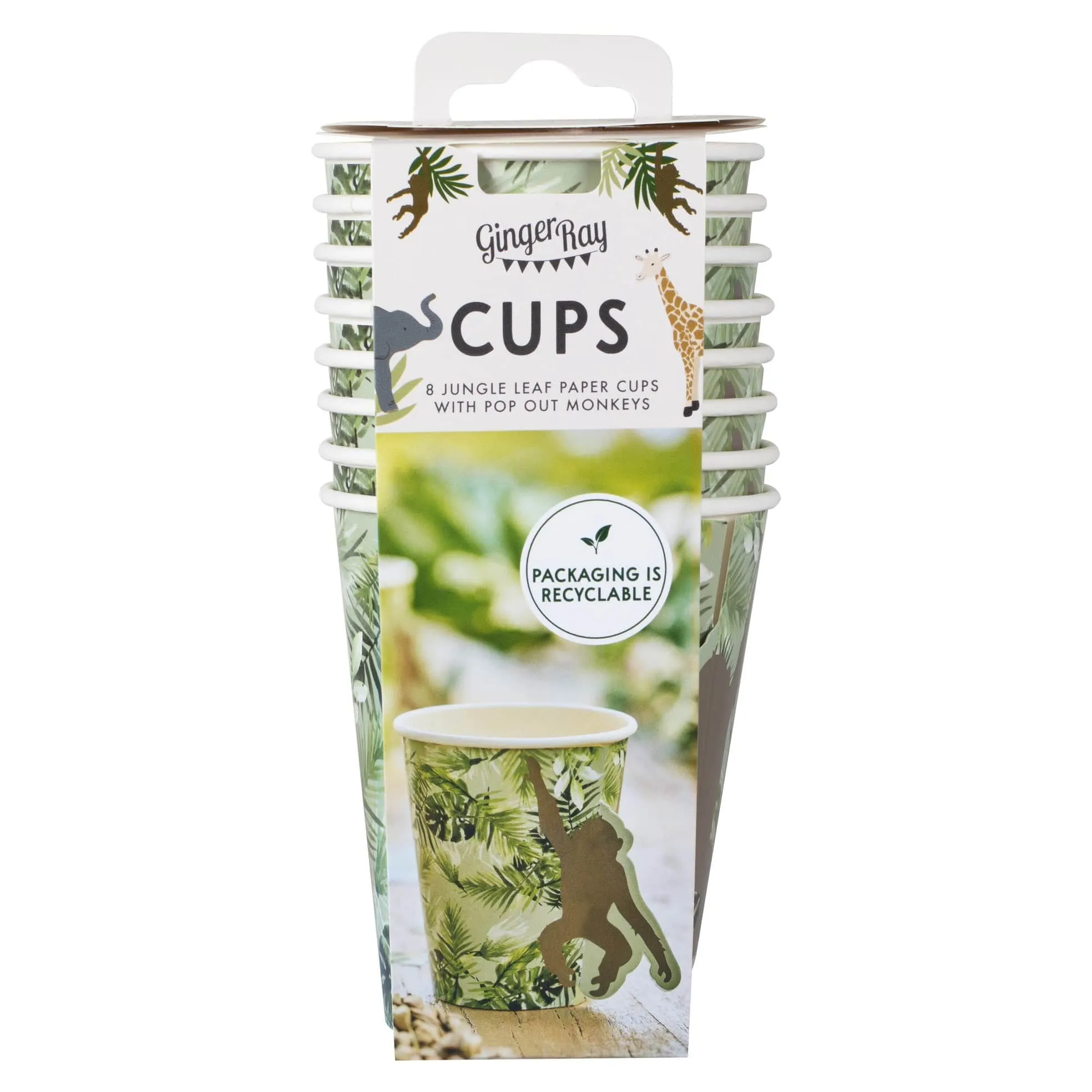 Jungle Animal Paper Cups (8 Pack)