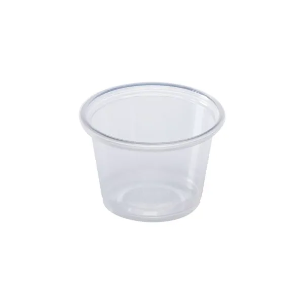 Karat 1 oz Tall PP Plastic Portion Cups (44mm), Clear - 2,500 pcs