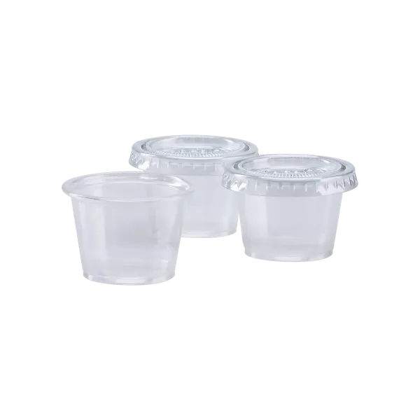 Karat 1 oz Tall PP Plastic Portion Cups (44mm), Clear - 2,500 pcs