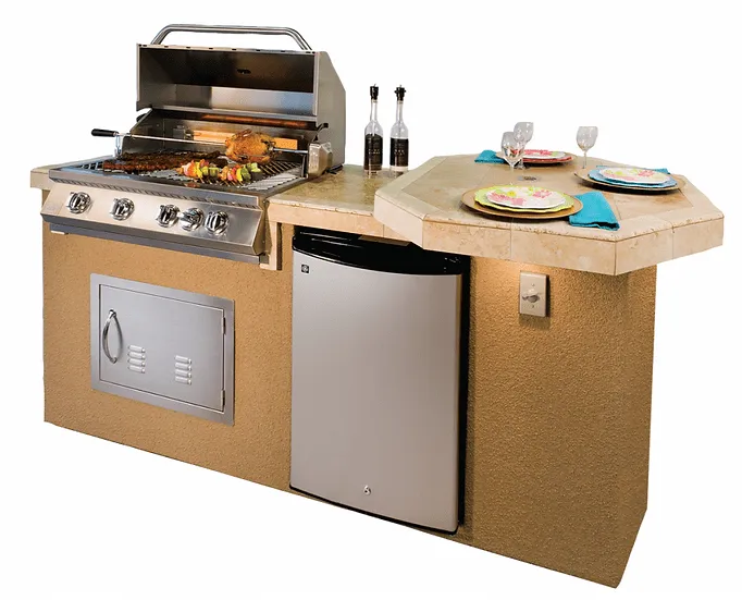 KoKoMo Grills 7'6" Poly With 42" Bar Outdoor Kitchen BBQ Island Grill