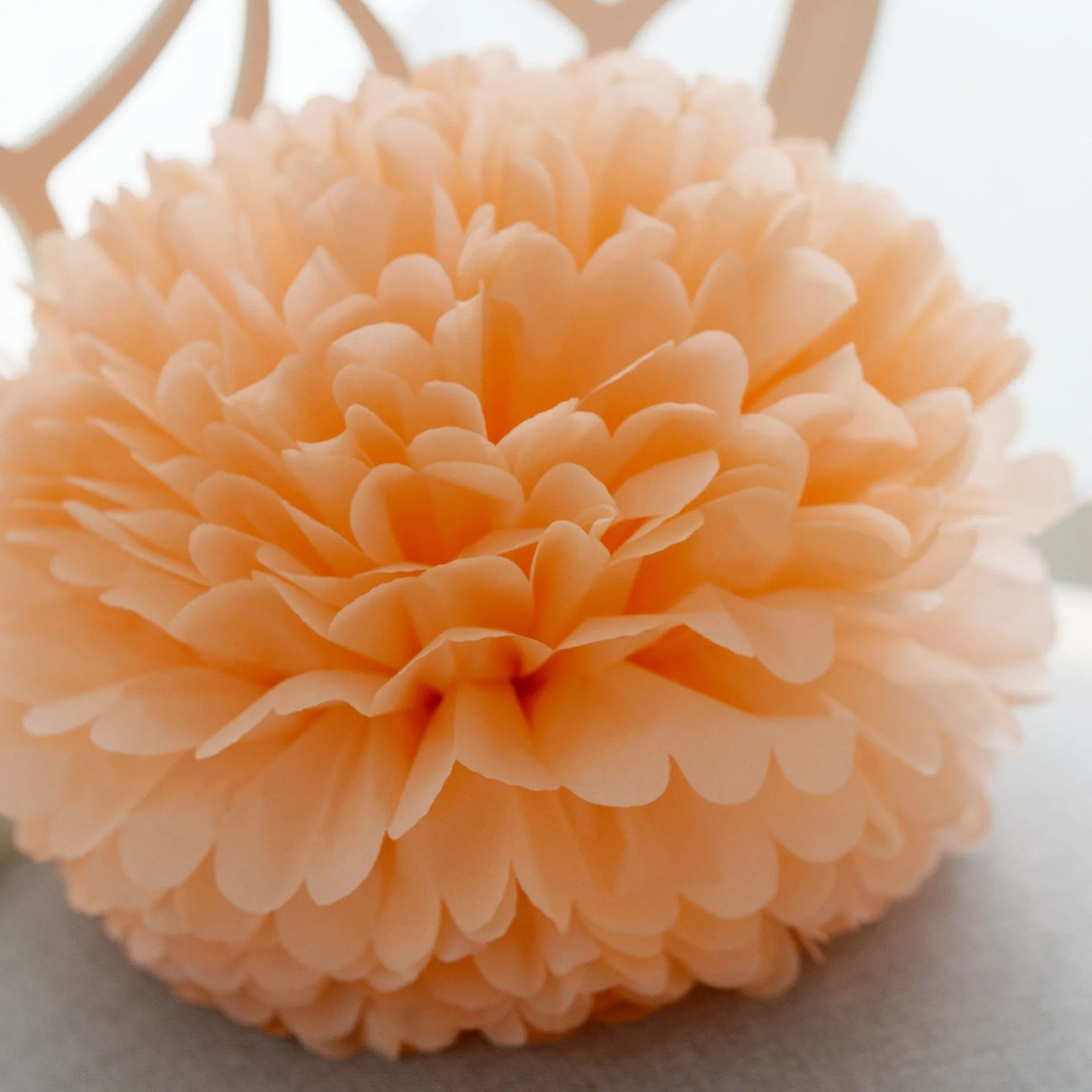 Large size Peach tissue paper pom pom