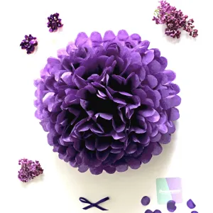 Large size purple tissue paper pom pom