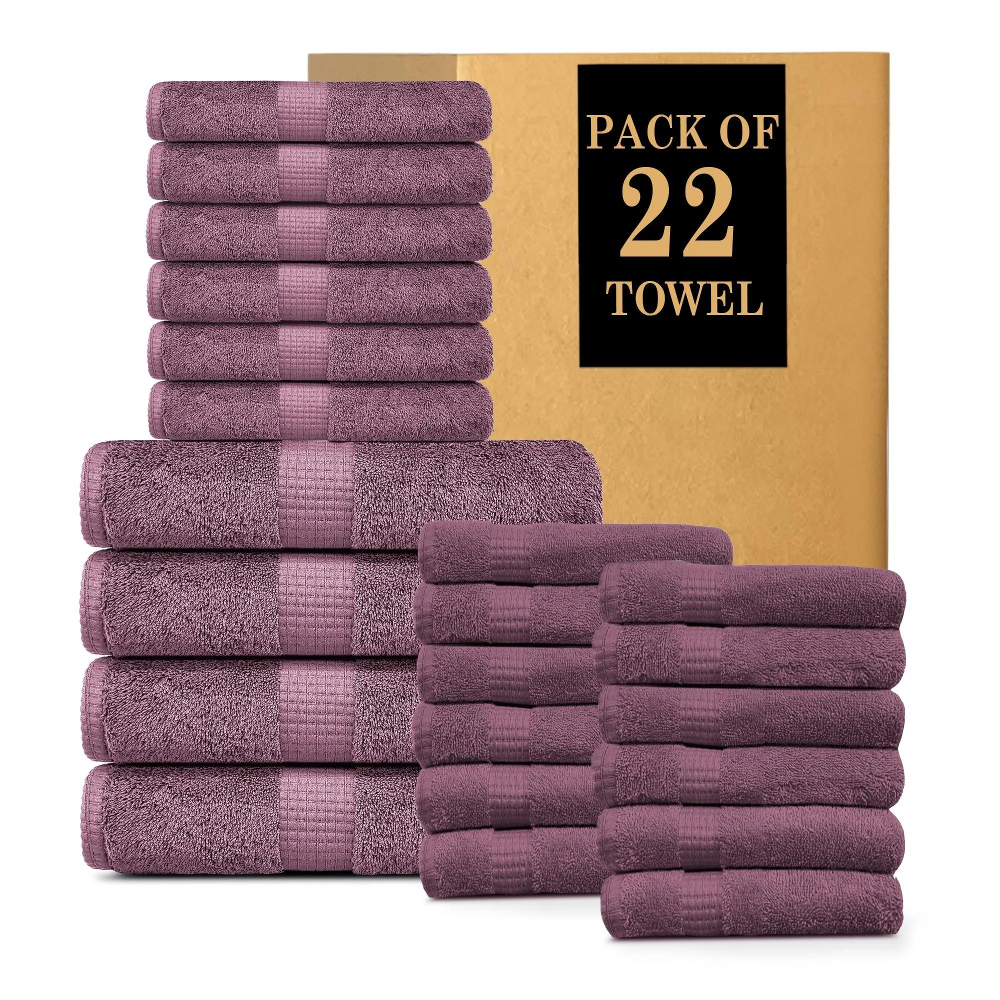 Lavish Touch 600 GSM 100% Cotton Ultra Soft Highly Absorbent Set of 22 Towels