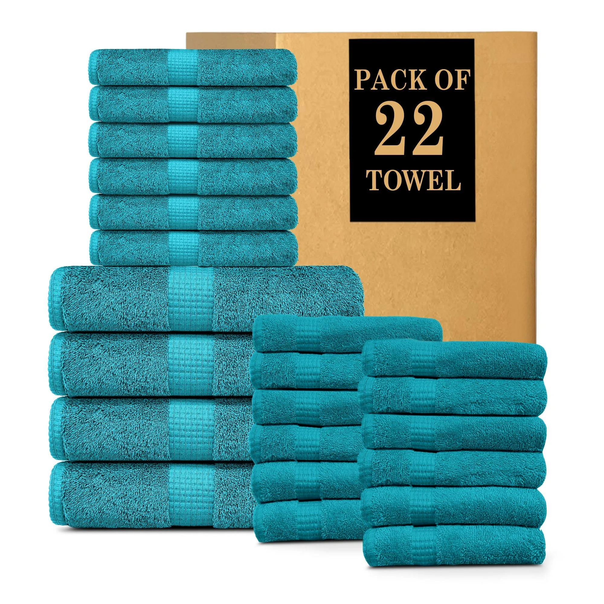 Lavish Touch 600 GSM 100% Cotton Ultra Soft Highly Absorbent Set of 22 Towels