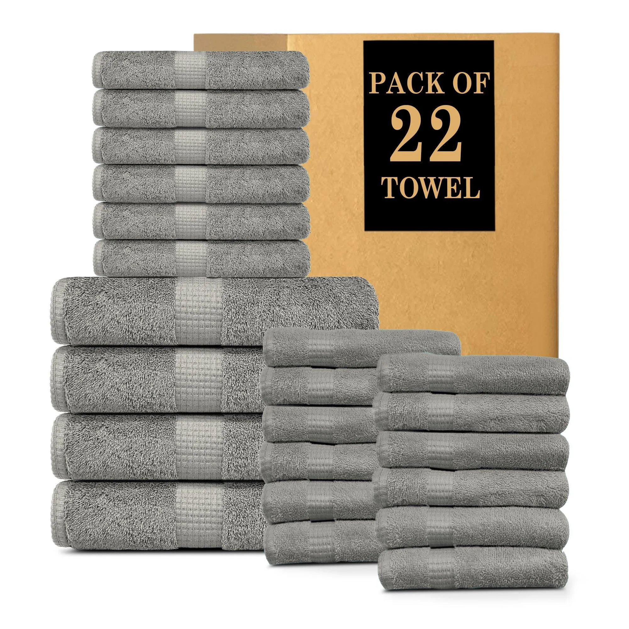 Lavish Touch 600 GSM 100% Cotton Ultra Soft Highly Absorbent Set of 22 Towels