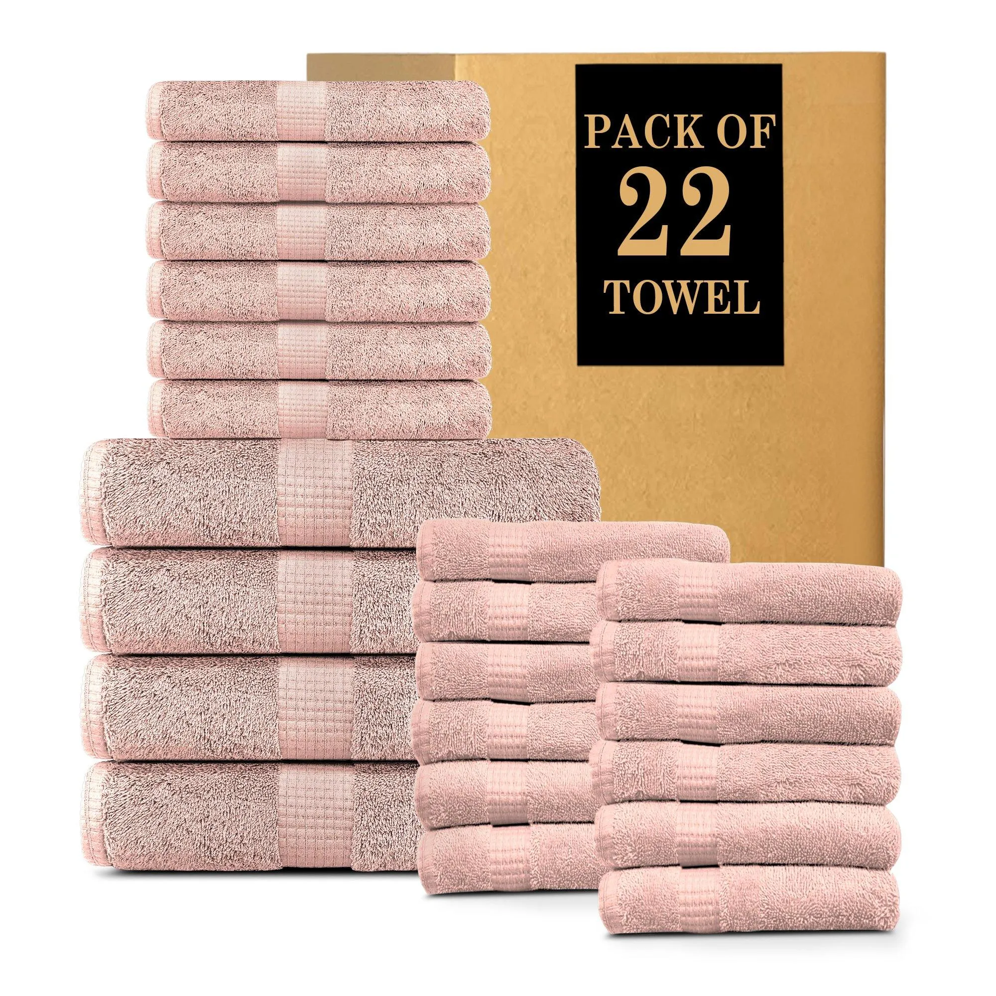 Lavish Touch 600 GSM 100% Cotton Ultra Soft Highly Absorbent Set of 22 Towels