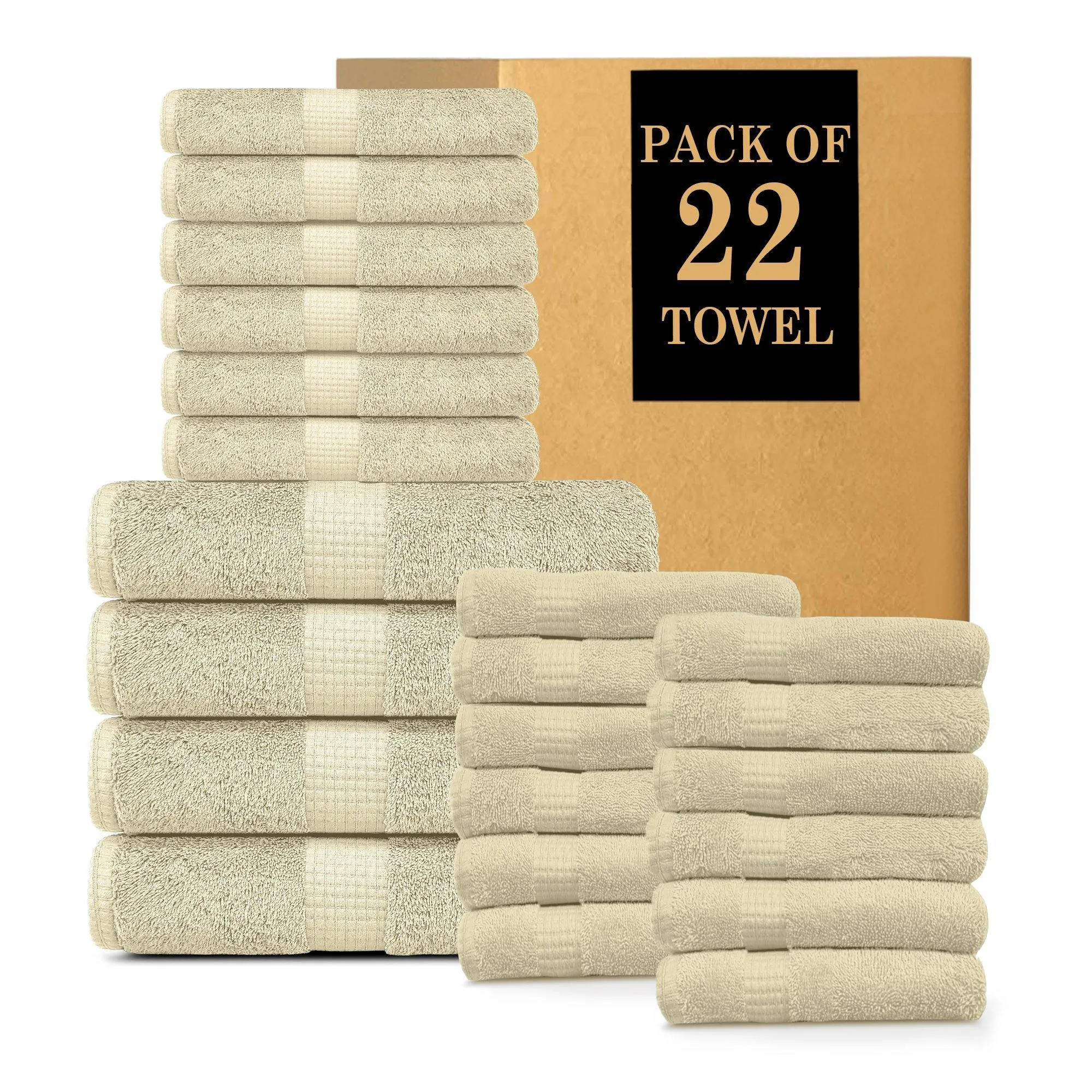 Lavish Touch 600 GSM 100% Cotton Ultra Soft Highly Absorbent Set of 22 Towels