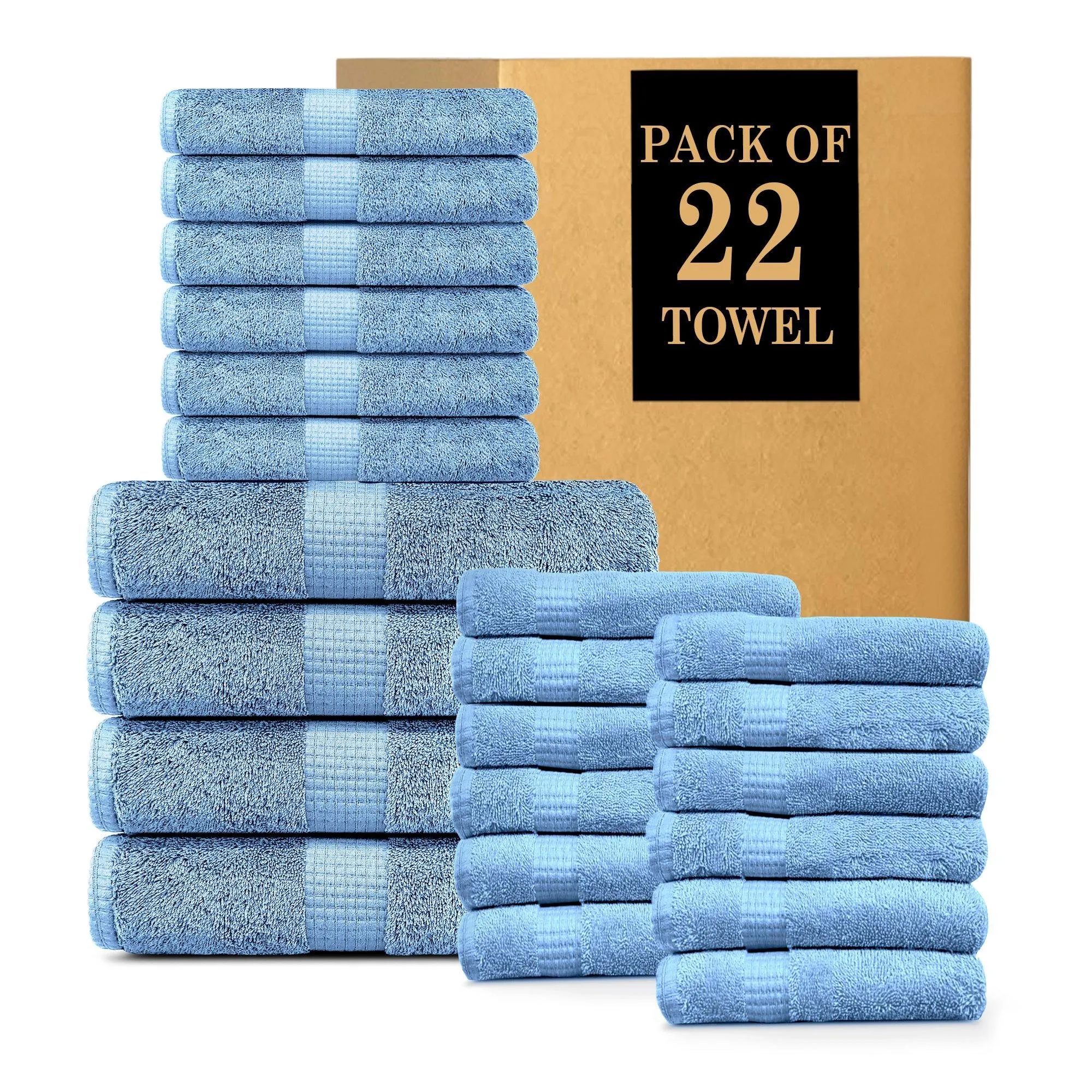 Lavish Touch 600 GSM 100% Cotton Ultra Soft Highly Absorbent Set of 22 Towels