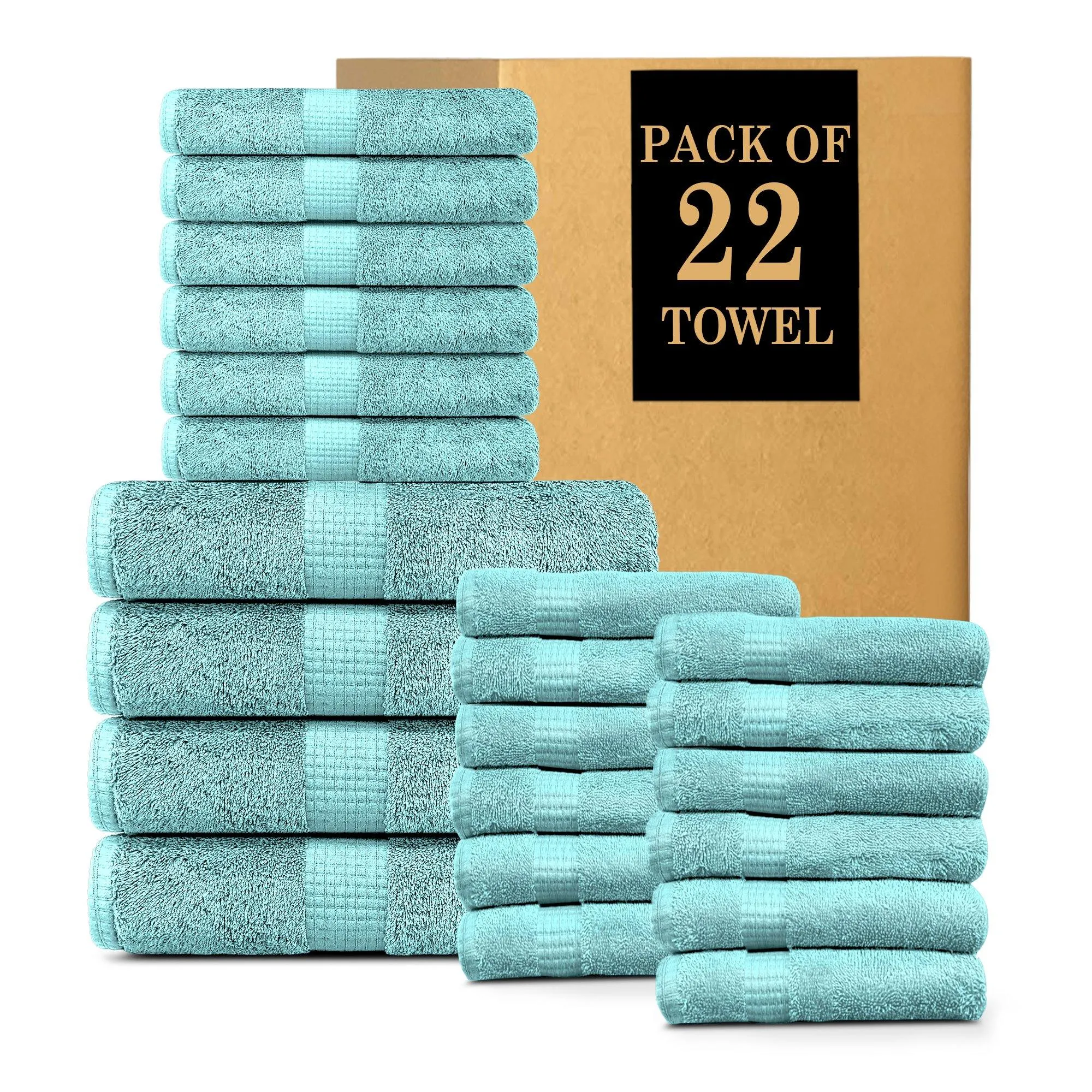 Lavish Touch 600 GSM 100% Cotton Ultra Soft Highly Absorbent Set of 22 Towels
