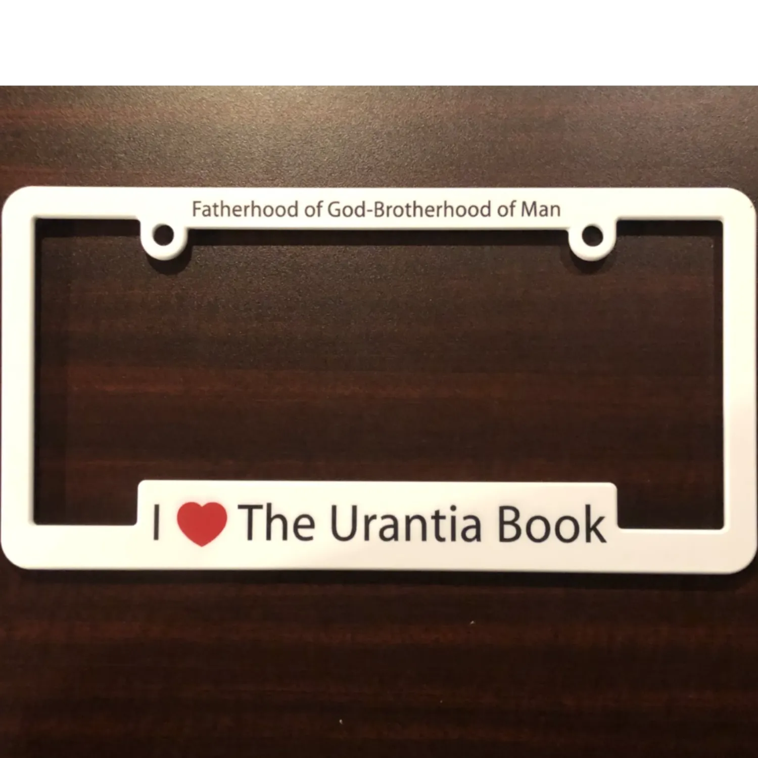 License Plate Holder – "I ❤️ The Urantia Book"