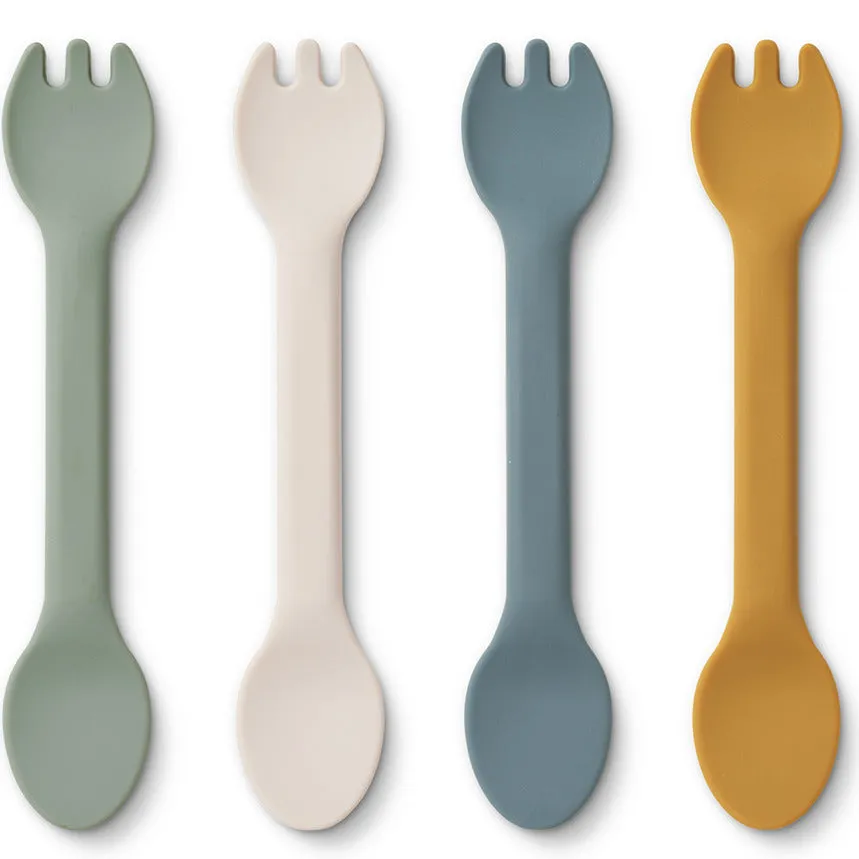 Liewood Jan 2 In 1 Cutlery 4-Pack - Faune Green Multi Mix