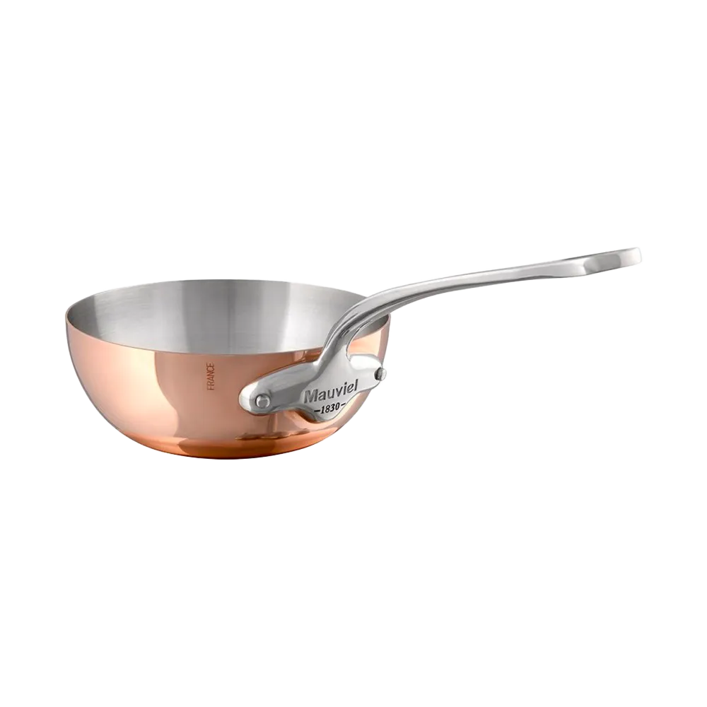 Mauviel M'Heritage 150 S Copper Curved Splayed Saute Pan With Cast Stainless Steel Handle, 3.6-Qt