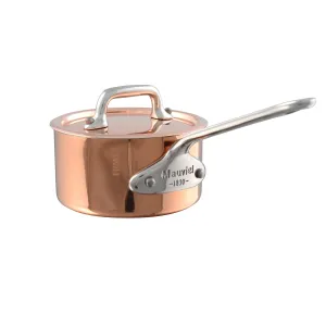 Mauviel M'Mini Copper Sauce Pan With Lid & Stainless Steel Handle, 0.32-qt