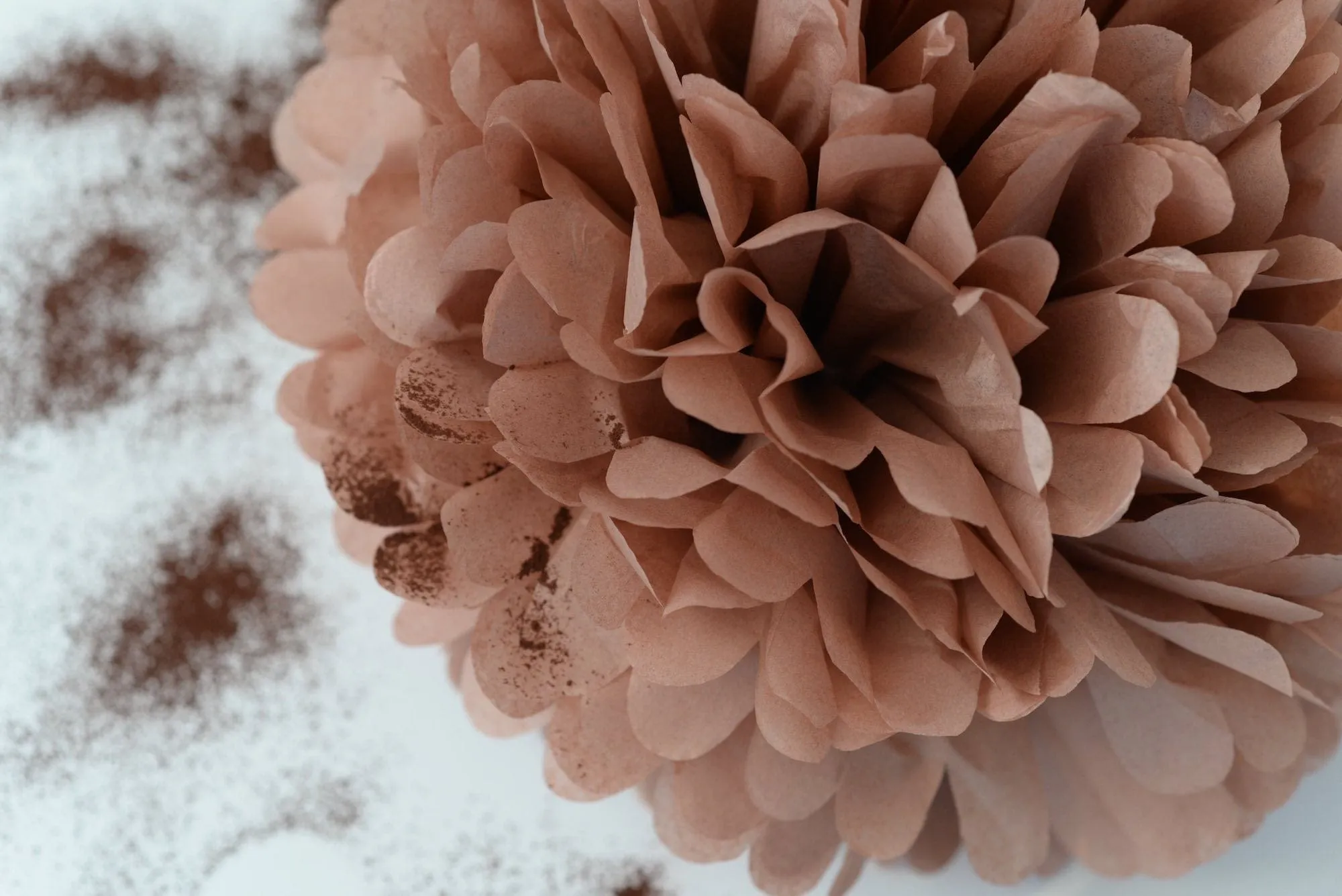 Mocha tissue paper pom pom