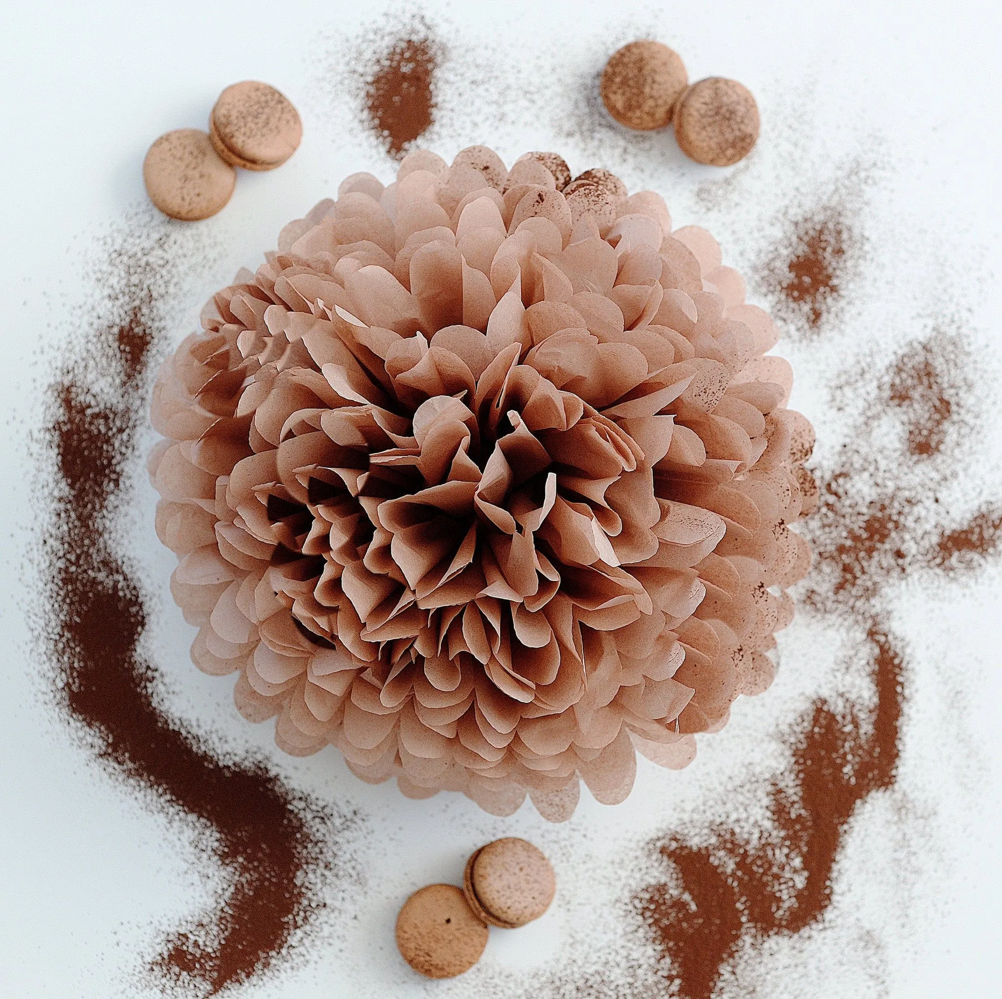 Mocha tissue paper pom pom