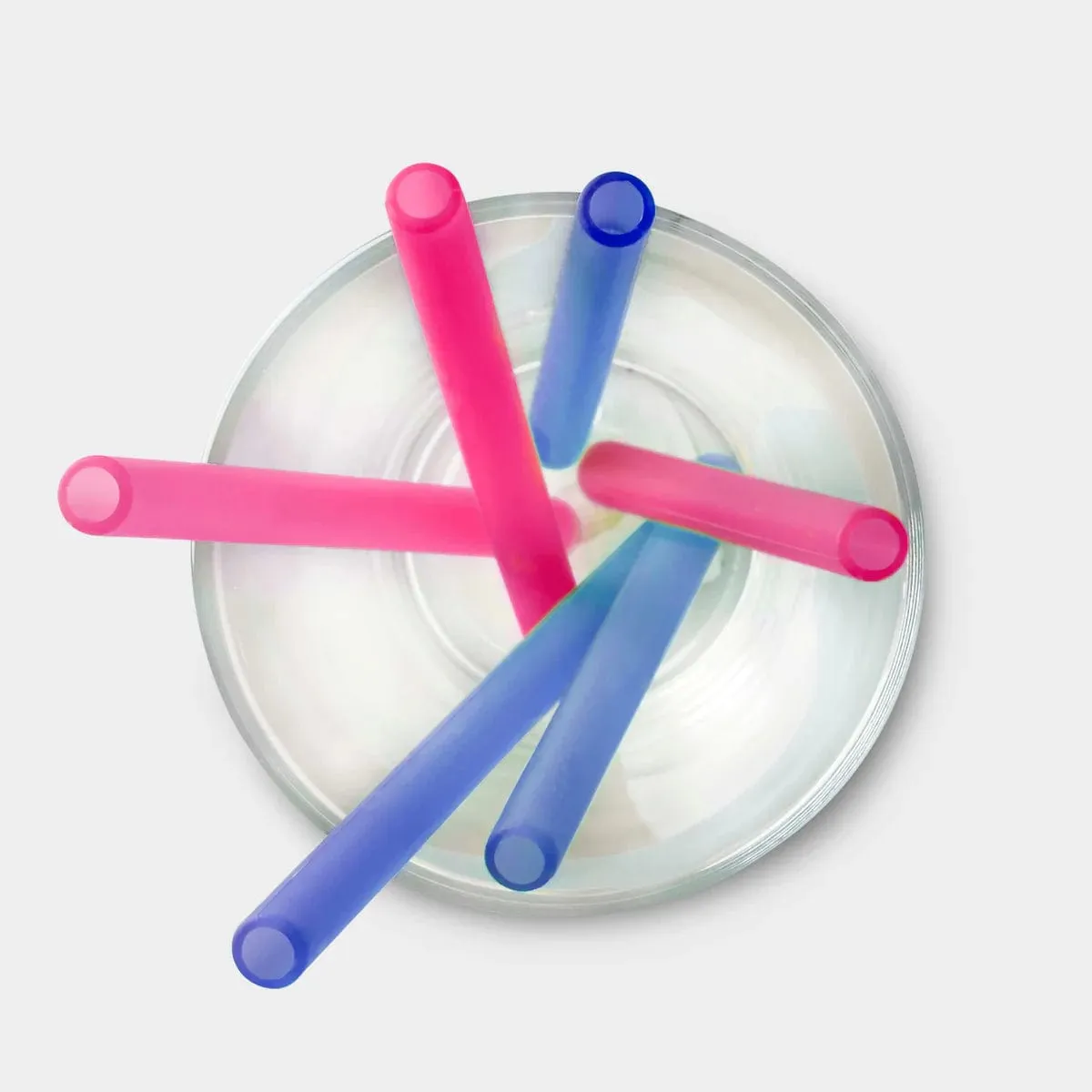 Multi-Length Reusable Silicone Straws - Berry/Cobalt (6pk)
