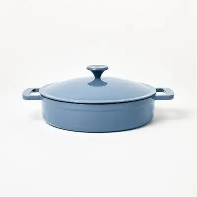 New - 3.5qt Enamel Braiser Blue - Figmint