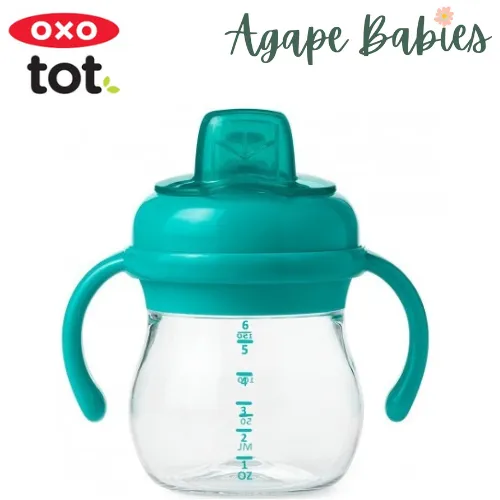 OXO Tot Grow Soft Spout Cup With Removable Handles 6oz/150ml 4m  - Teal