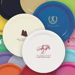 Personalized 10 Inch Plastic Wedding Dinner Plates
