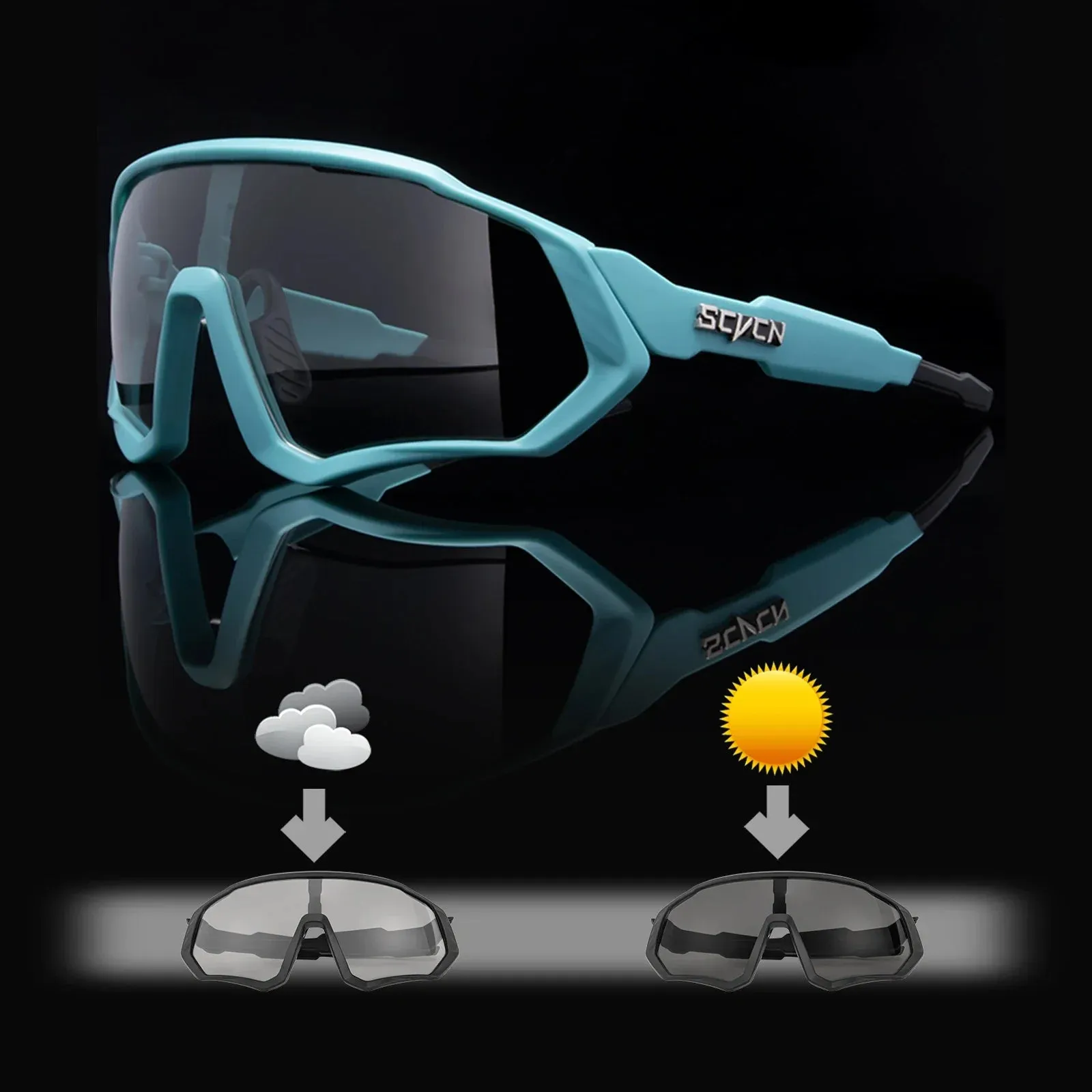 Photochromic UV400 Cycling Sunglasses for Outdoor Sports