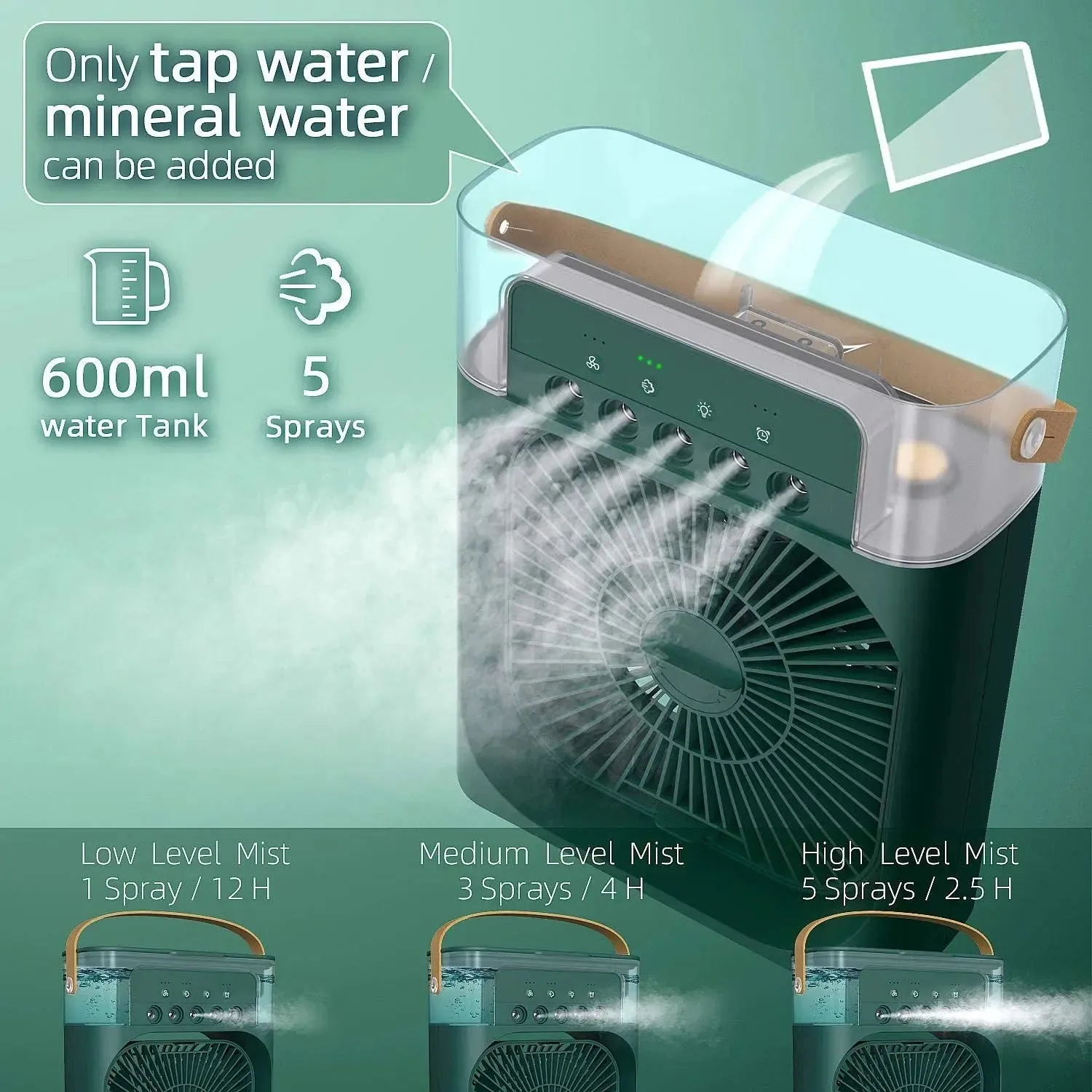 Portable Lightweight Air Cooler Fan E10-1-4 Green
