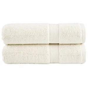 Premium Hand Towels 2 pcs Cream 50x100 cm 600 gsm 100% Cotton