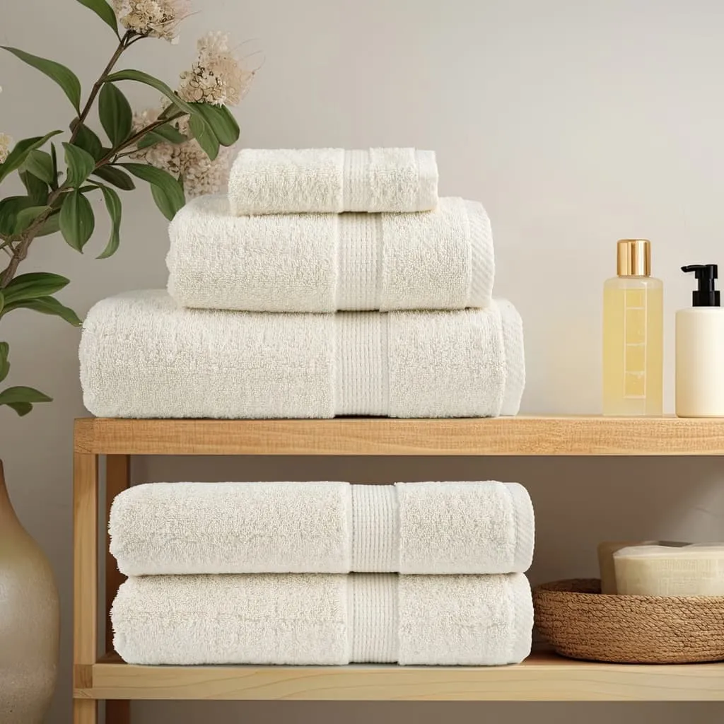 Premium Hand Towels 2 pcs Cream 50x100 cm 600 gsm 100% Cotton