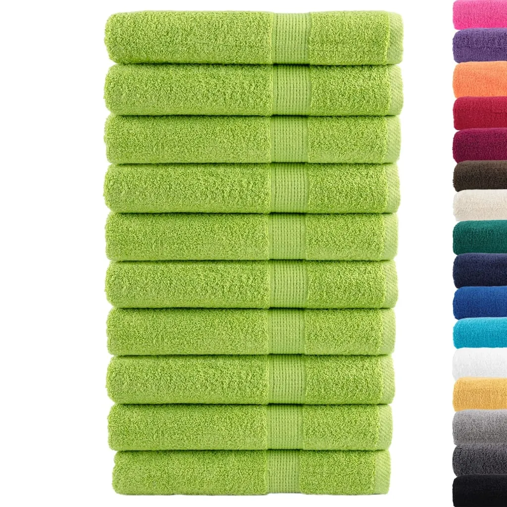 Premium Sauna Towels 10 pcs Apple Green 80x200 cm 600 gsm 100% Cotton
