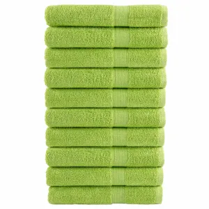 Premium Sauna Towels 10 pcs Apple Green 80x200 cm 600 gsm 100% Cotton