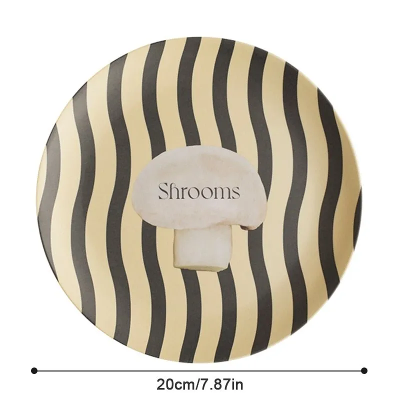 Printed Round Bamboo Fiber Dining Plate