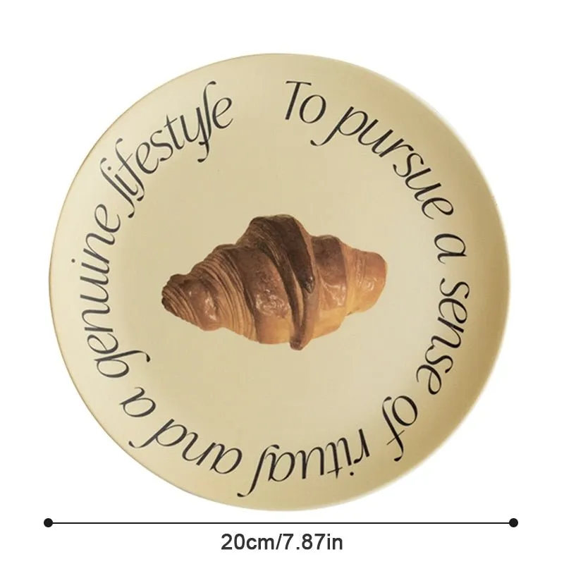 Printed Round Bamboo Fiber Dining Plate