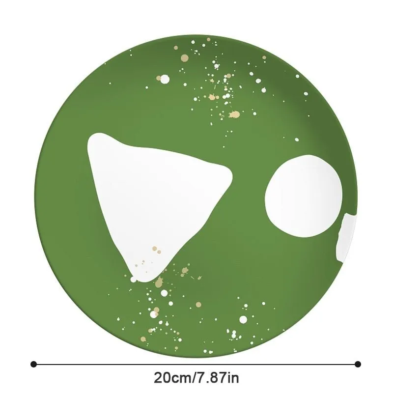 Printed Round Bamboo Fiber Dining Plate