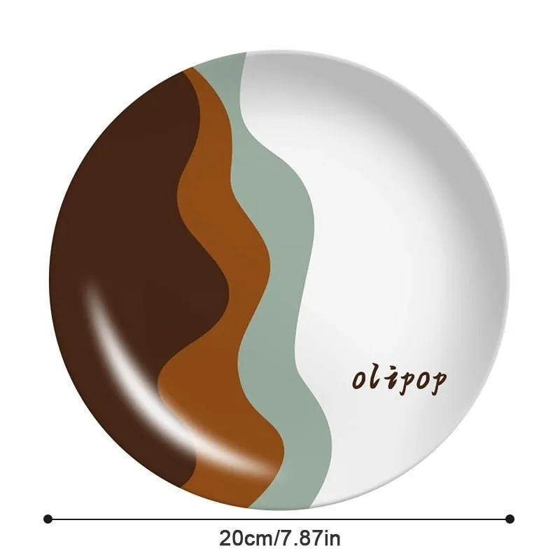 Printed Round Bamboo Fiber Dining Plate