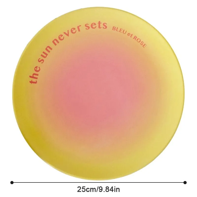 Printed Round Bamboo Fiber Dining Plate