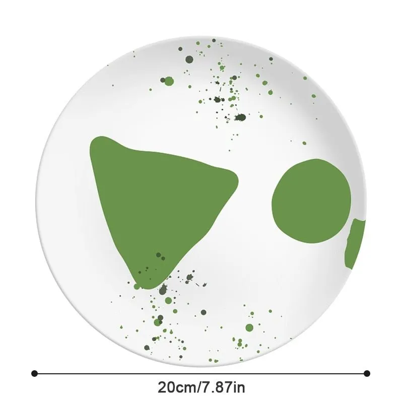 Printed Round Bamboo Fiber Dining Plate