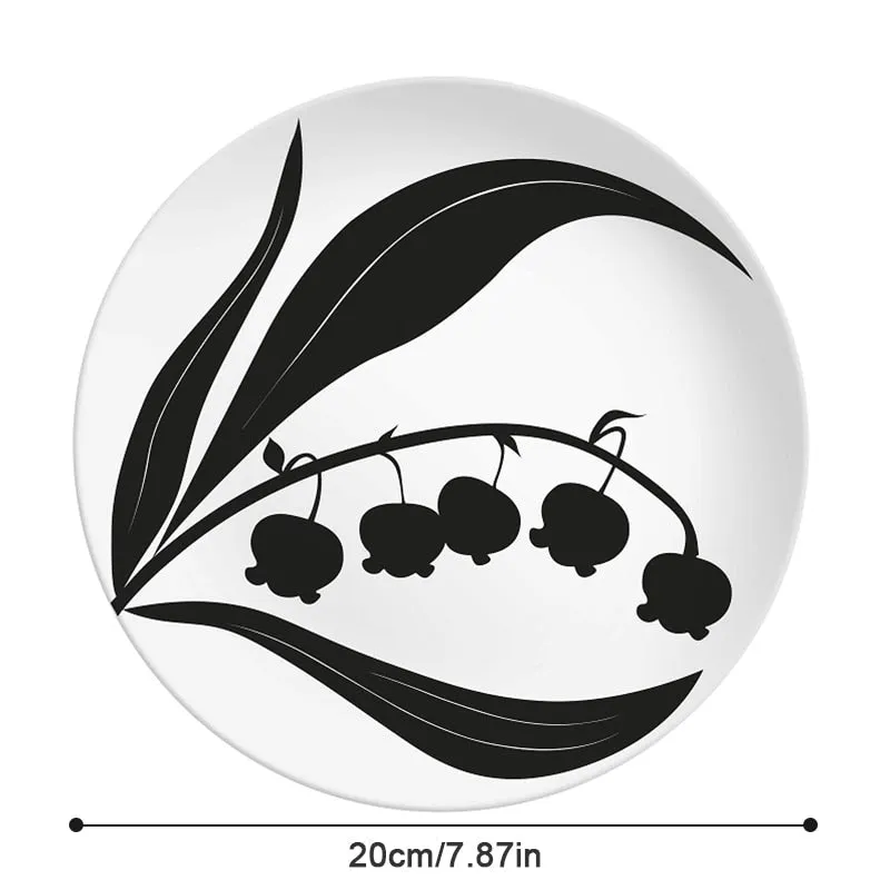 Printed Round Bamboo Fiber Dining Plate
