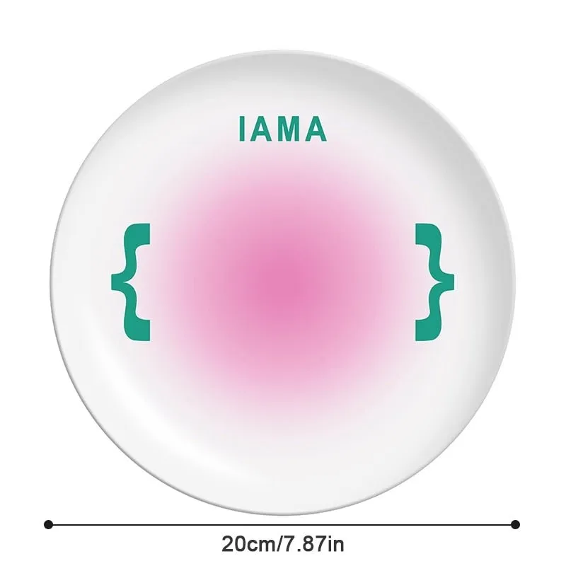 Printed Round Bamboo Fiber Dining Plate