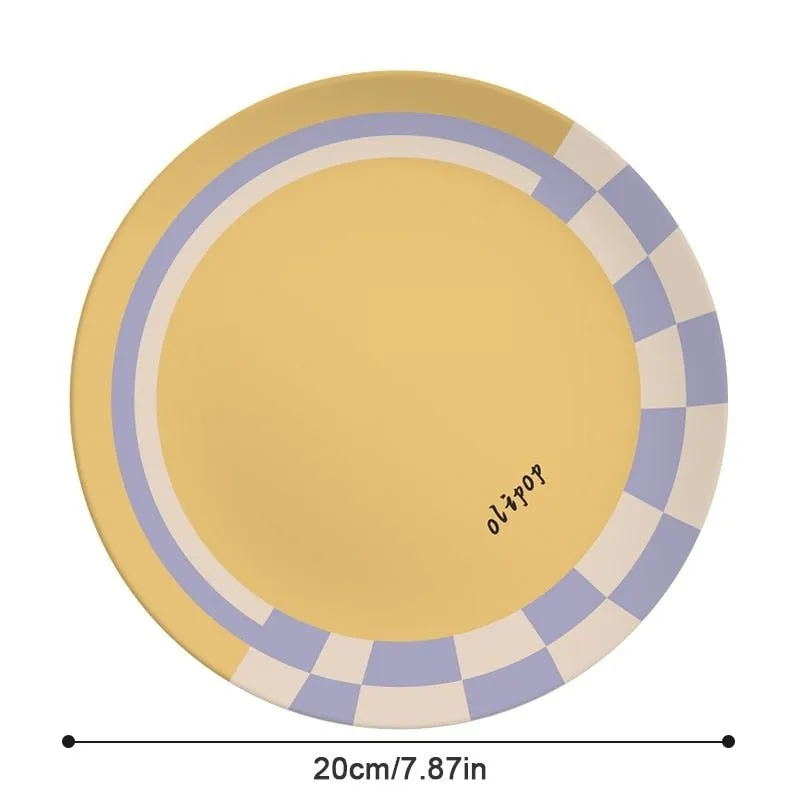 Printed Round Bamboo Fiber Dining Plate