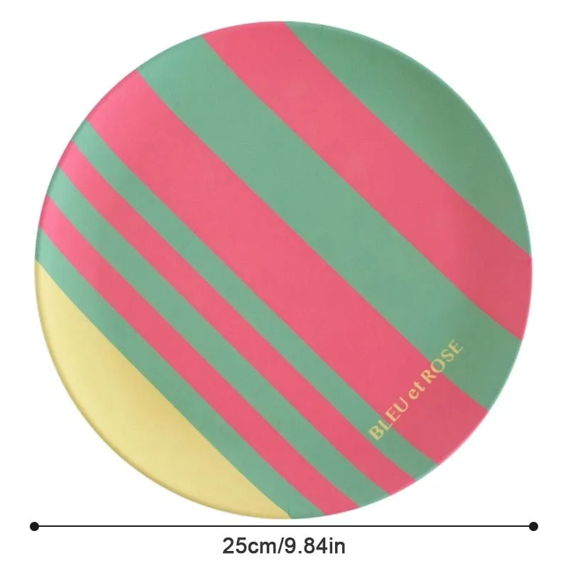 Printed Round Bamboo Fiber Dining Plate