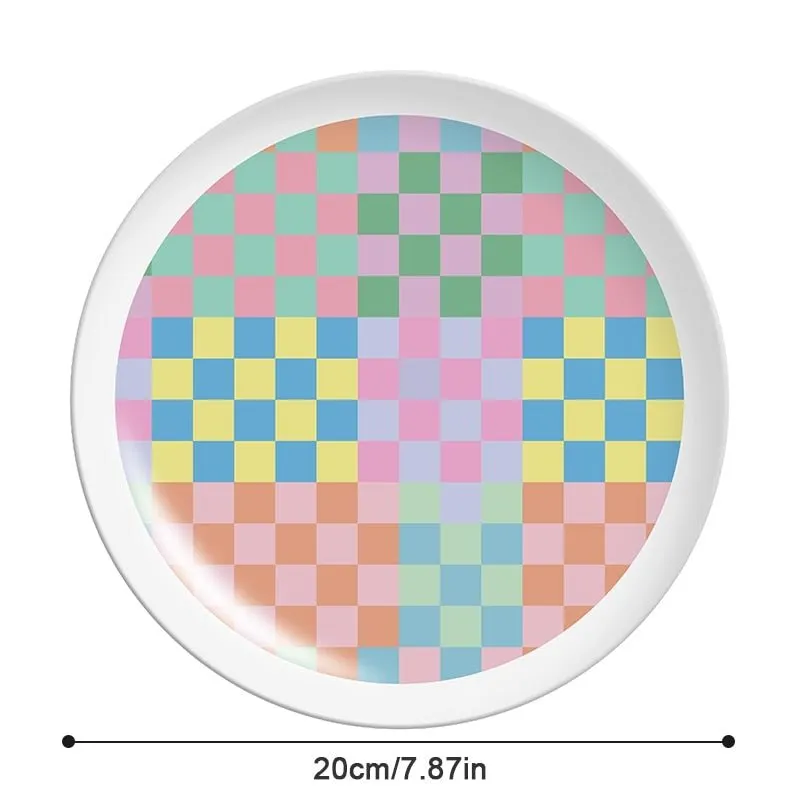 Printed Round Bamboo Fiber Dining Plate