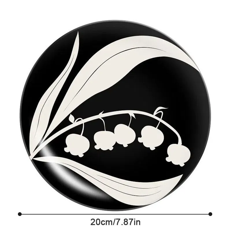 Printed Round Bamboo Fiber Dining Plate