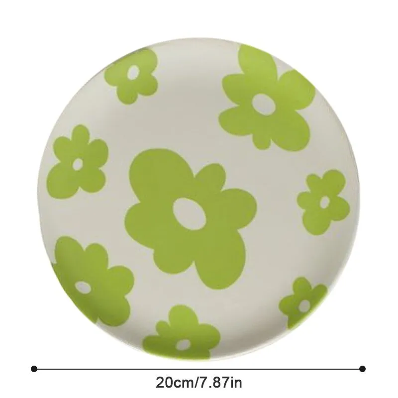 Printed Round Bamboo Fiber Dining Plate