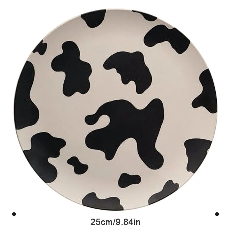 Printed Round Bamboo Fiber Dining Plate