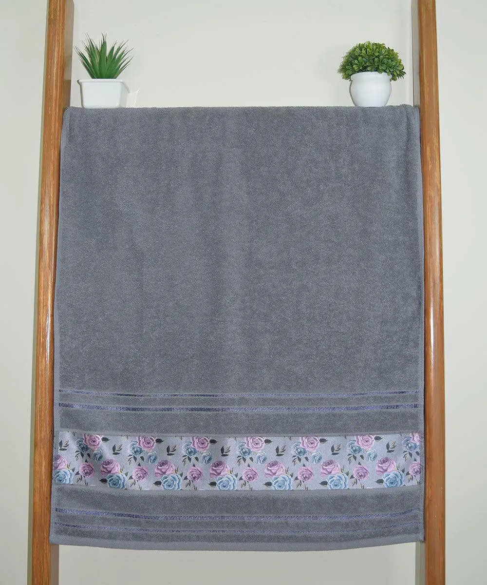 Rangoli Victoria 100% Cotton Bath Towel Set of 2 |  Ultra Soft, Super Absorbent Luxurious Towels