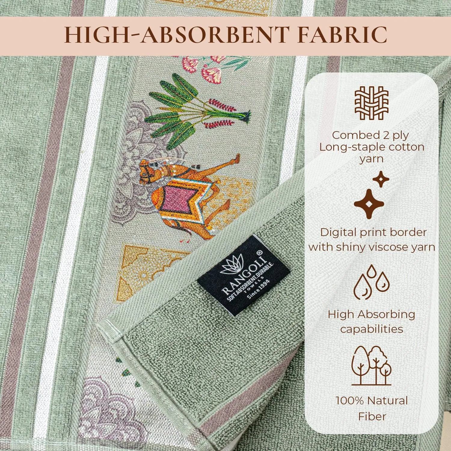 Regal 460 GSM Bath Towels Set Of 2 | Ultra Soft & Highly Absorbent Towels